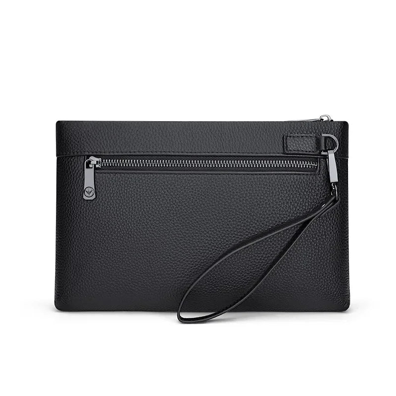 WILLIAMPOLO Men's Luxury Leather Business Clutch Bag