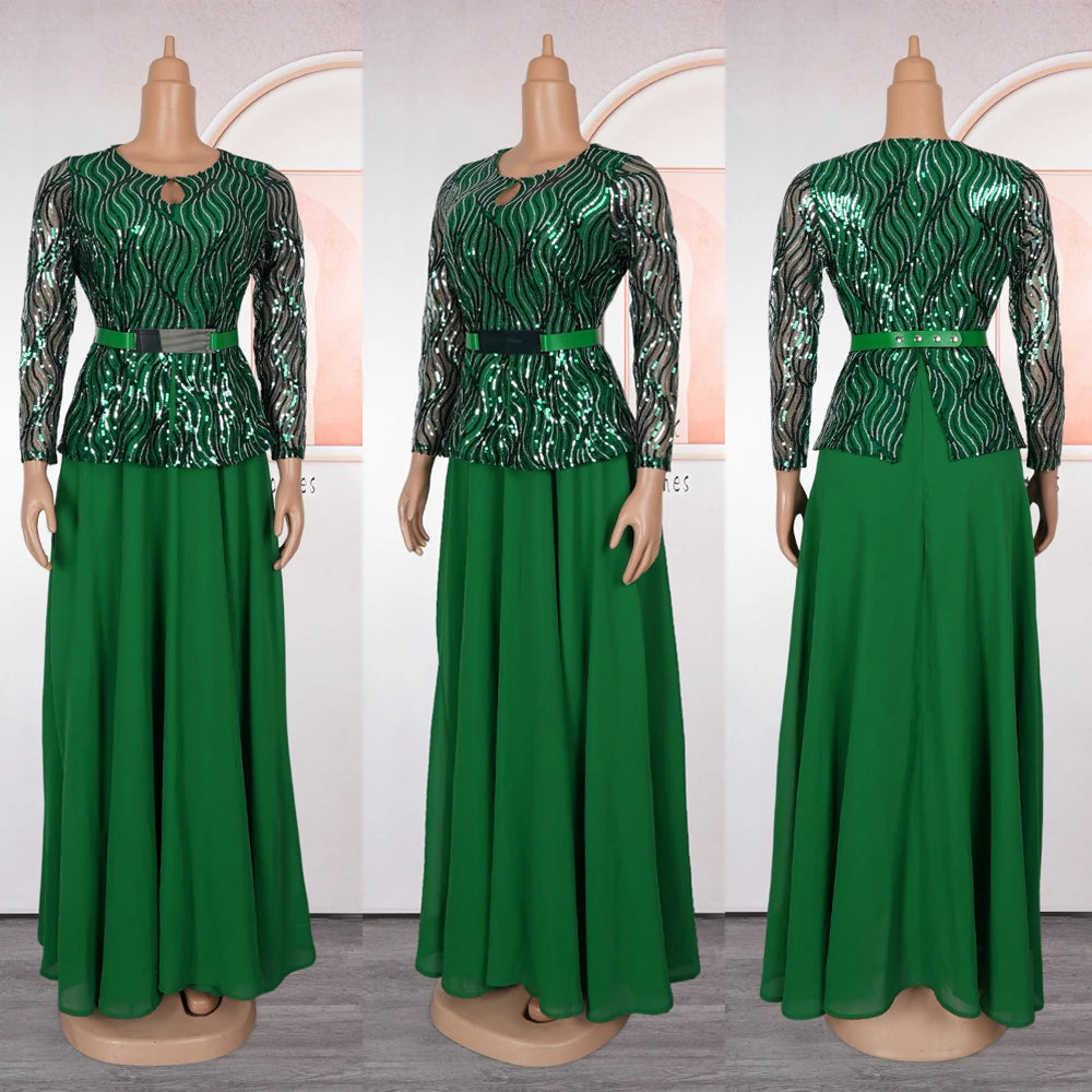 African Dashiki Pleated Maxi