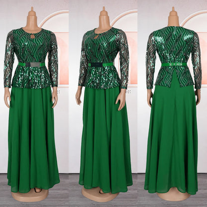 African Dashiki Pleated Maxi