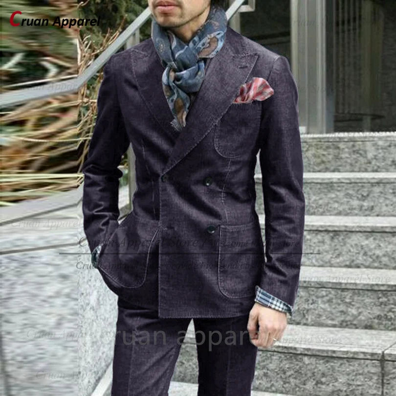 Slim Denim Suit Jacket Set