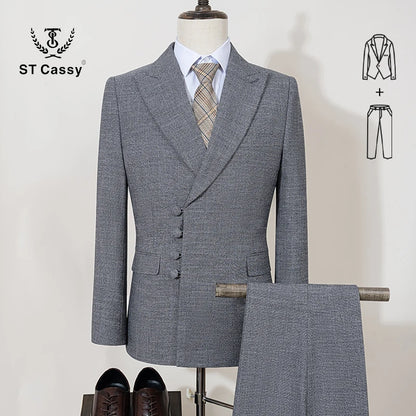 Double Breasted Slim Fit Suit