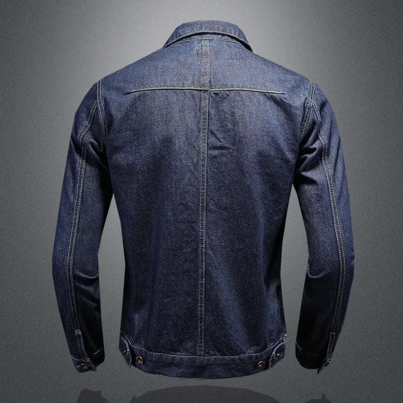 Men's Dark Blue Denim Coat