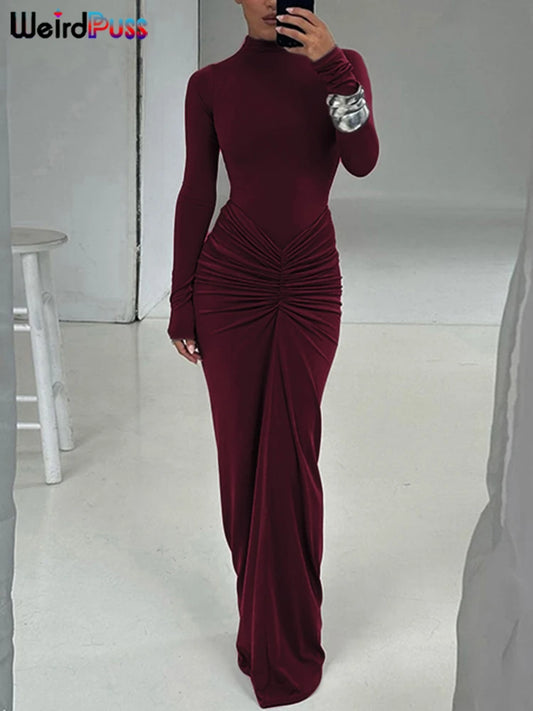 Ruched Bodycon Dress Polyester