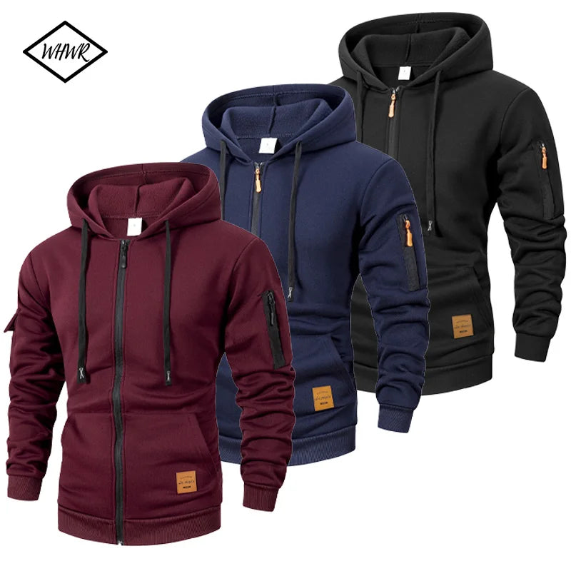 Slim Polyester Zip Hoodie