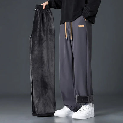 VelvetEase Men's Fleece Crop Pants - Autumn/Winter Wear