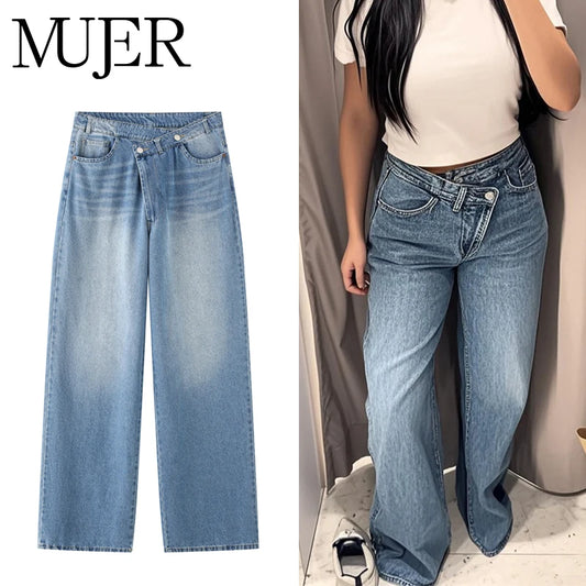 MUJER High Waist Wide Jeans