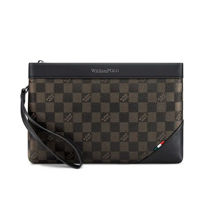 WILLIAMPOLO Men's Luxury Leather Business Clutch Bag