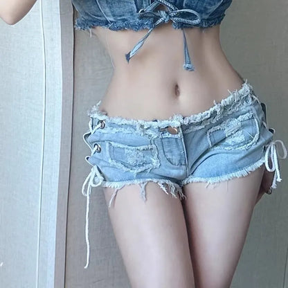Slimming Ripped Denim Shorts