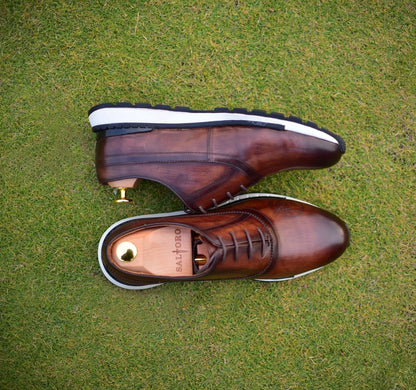 Archie - Brown Leather Sneakers - Chicchar Fashion