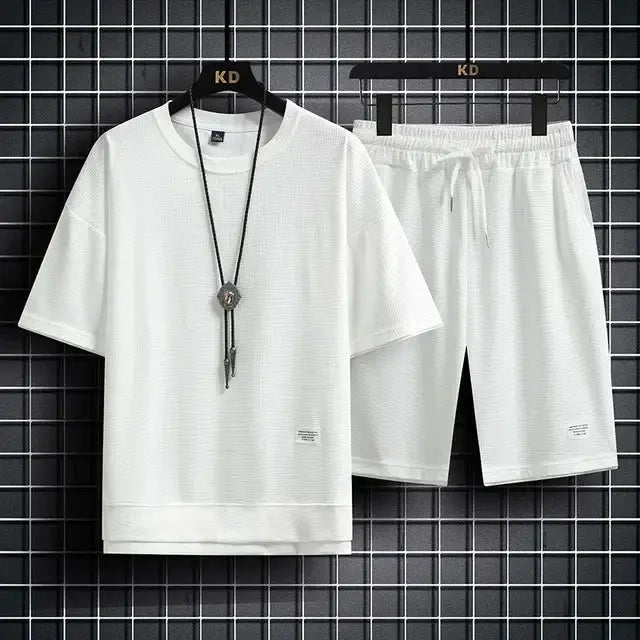 Men's Waffle Casual Summer Tracksuit - Chicchar Fashion