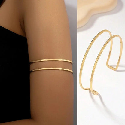 Gold Glam Adjustable Arm Cuff - Chicchar Fashion