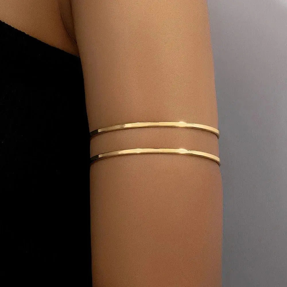 Gold Glam Adjustable Arm Cuff - Chicchar Fashion