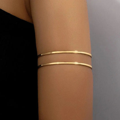 Gold Glam Adjustable Arm Cuff - Chicchar Fashion