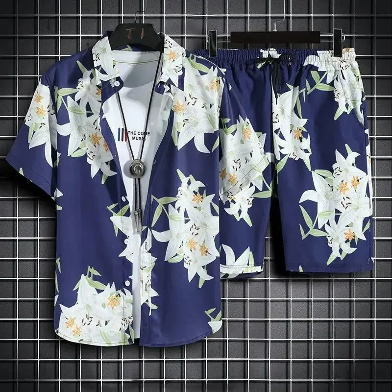 Men's Quick Dry Hawaiian Set - Chicchar Fashion