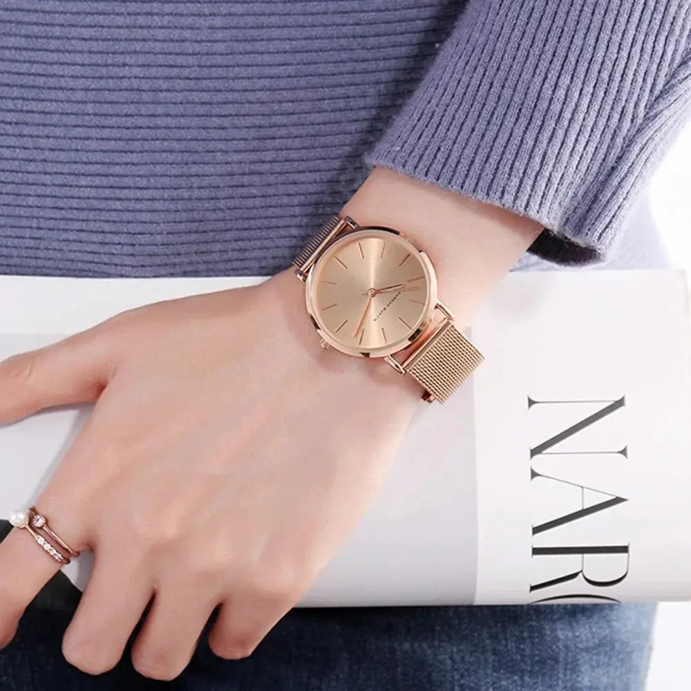 Rose Gold Luxury Quartz Watch - Chicchar Fashion