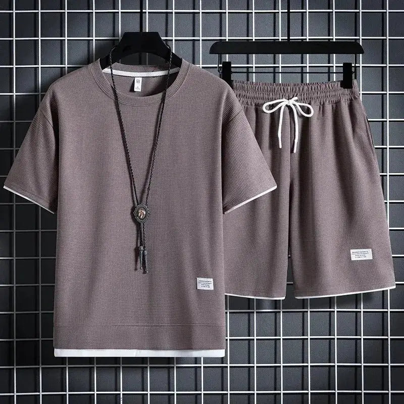 Men's Waffle Casual Summer Tracksuit - Chicchar Fashion