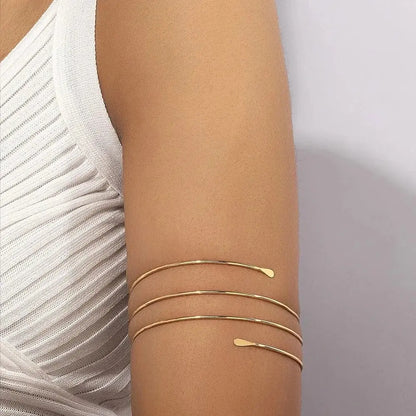 Gold Glam Adjustable Arm Cuff - Chicchar Fashion