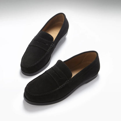 Boat Loafers, black suede - Chicchar Fashion