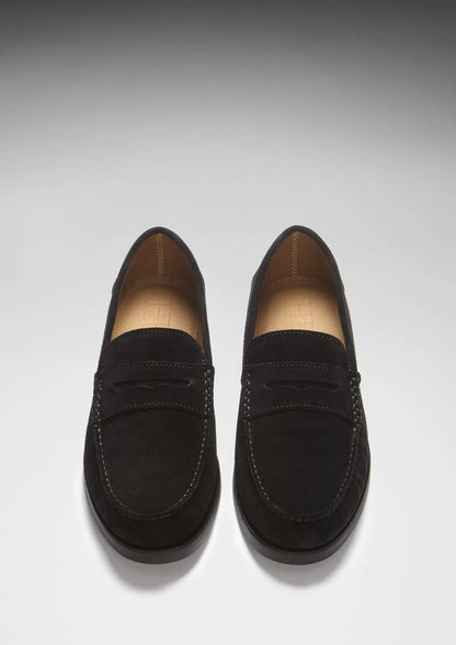 Boat Loafers, black suede - Chicchar Fashion