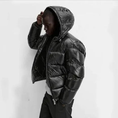 Cozy Black Hooded Jacket - Chicchar Fashion