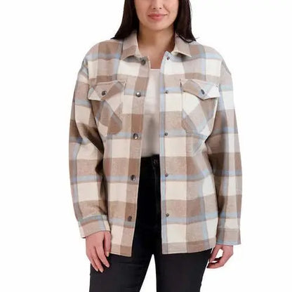 Cozy Women's Shirt Jacket Éditeur de texte enrichi - Chicchar Fashion
